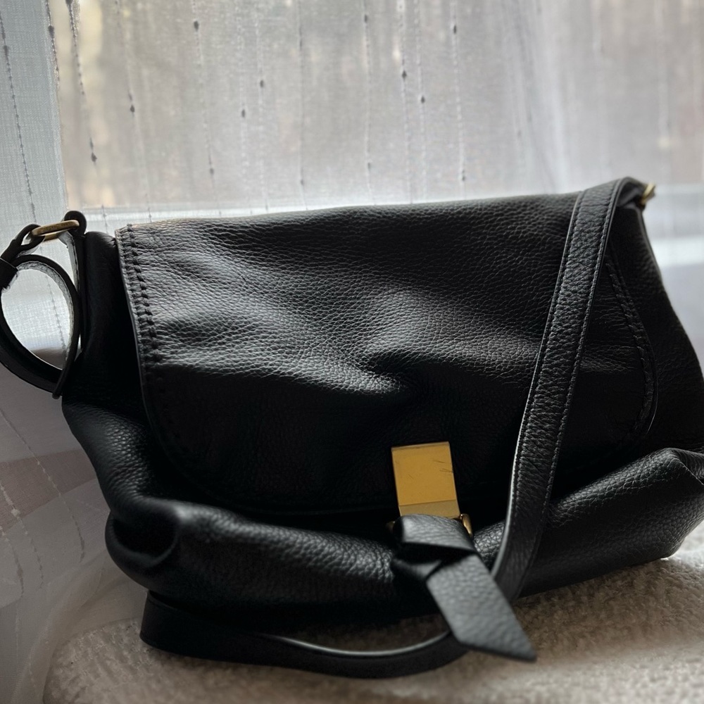 Vera Bradley Black Leather Carson Crossbody